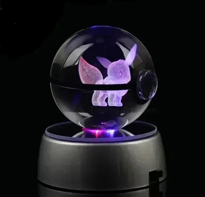 Esfera De Cristal Con Luz 3D Pokéball