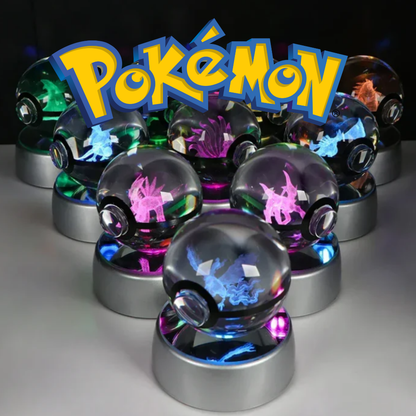 Esfera De Cristal Con Luz 3D Pokéball