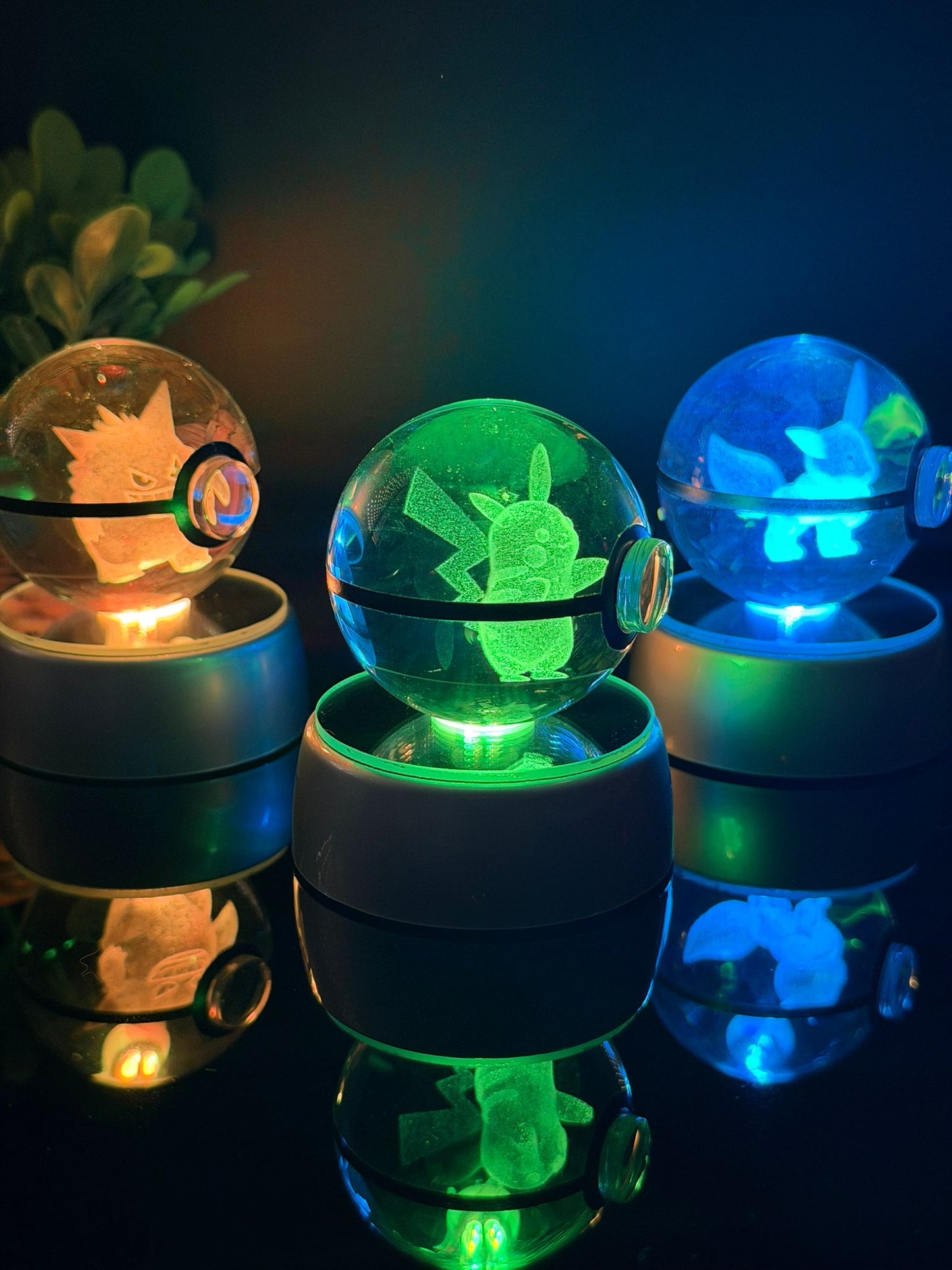 Esfera De Cristal Con Luz 3D Pokéball