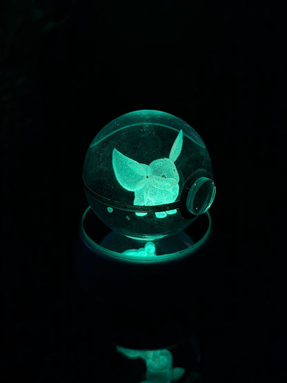 Esfera De Cristal Con Luz 3D Pokéball