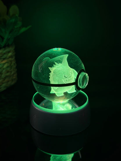 Esfera De Cristal Con Luz 3D Pokéball