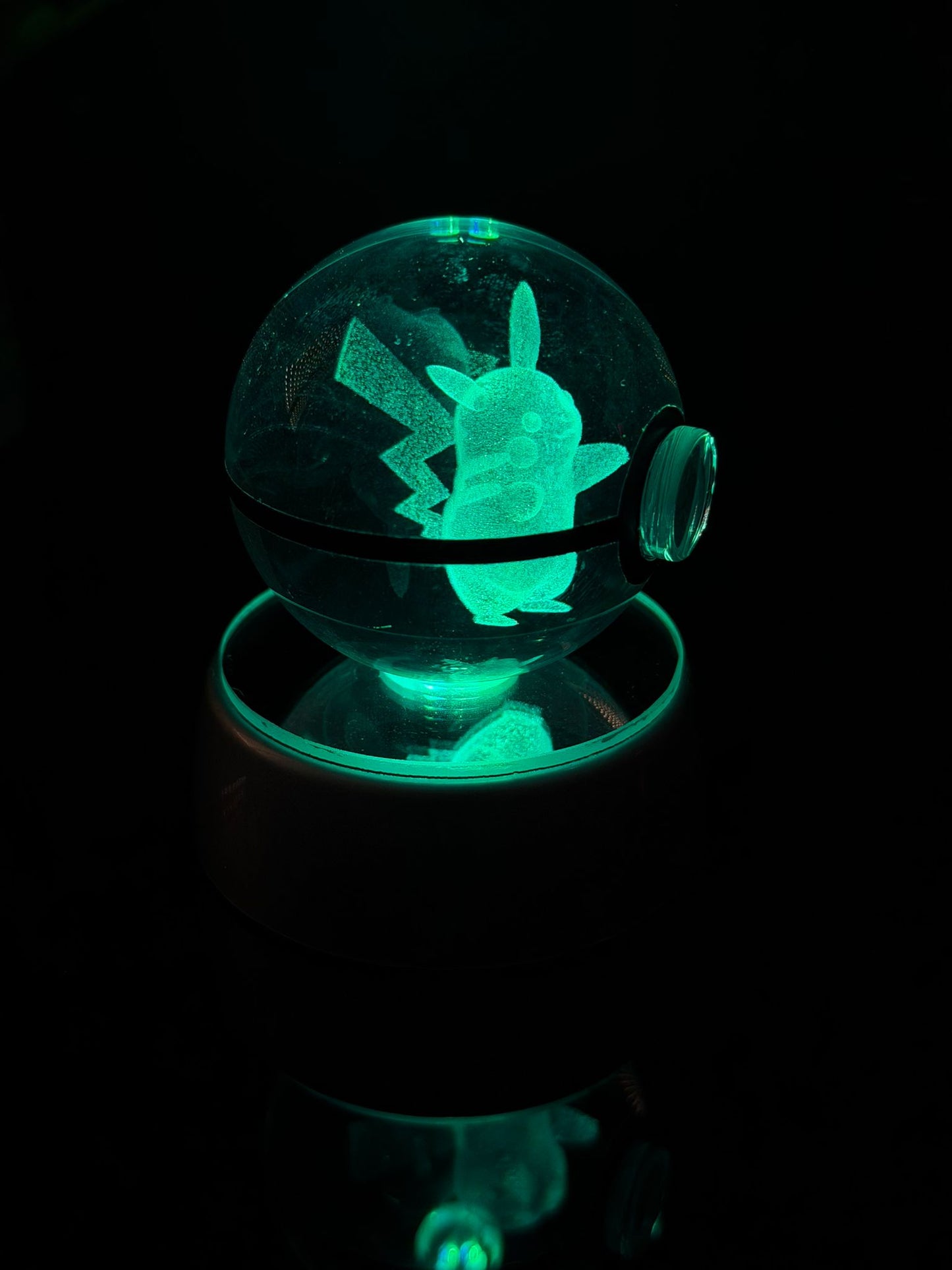 Esfera De Cristal Con Luz 3D Pokéball